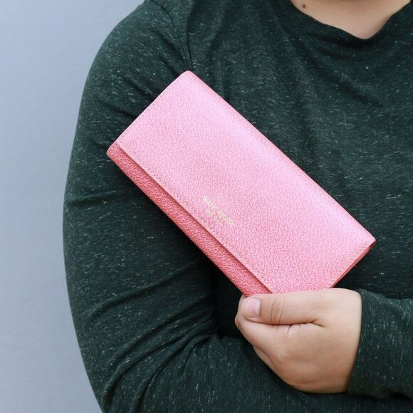 NEW Kate Spade Boarskin Slim Envelope Wallet in BLUSH - Picture 4 of 12